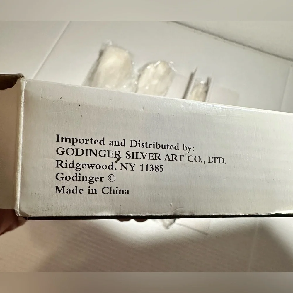 Godinger Art Co. Silver Plated 3 Pc. Hostess Serving Set w/ Porcelain Handle New